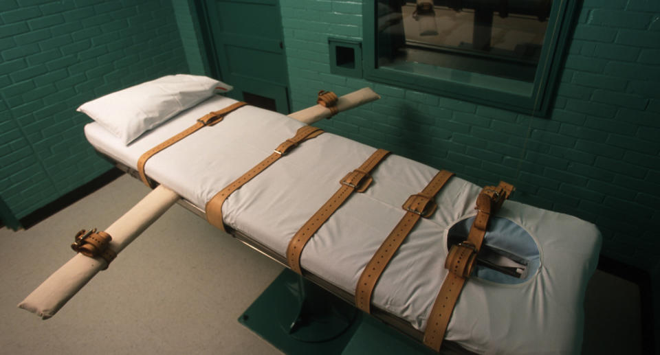 The Texas death chamber in Huntsville, TX, June 23, 2000 where Texas death row inmate Gary Graham was put to death by lethal injection on June 22, 2000.