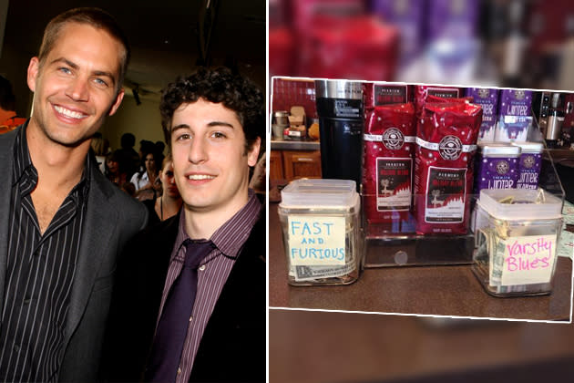 Paul Walkers (l.) Freund Jason Biggs (r.) wurde Zeuge der geschmacklosen Trinkgeld-Aktion (Bilder: Getty Images, Twitter)