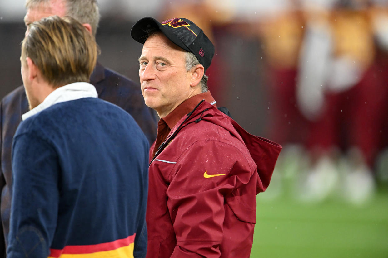 Commanders owner Josh Harris has been part of the team meeting with top quarterback prospects. (Photo by Nick Cammett/Diamond Images via Getty Images)