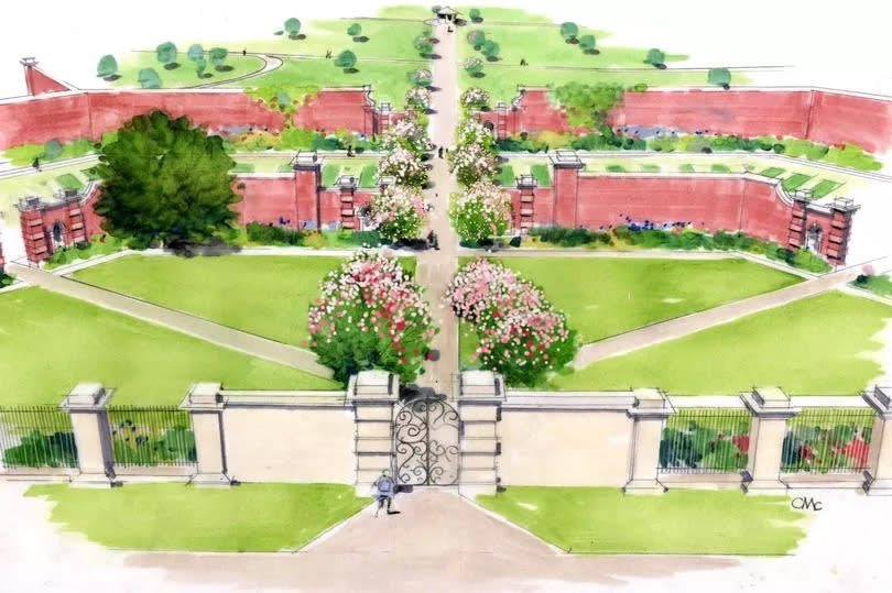 An artist's impression of how the finished Walled Garden will look post-renovation in 2026