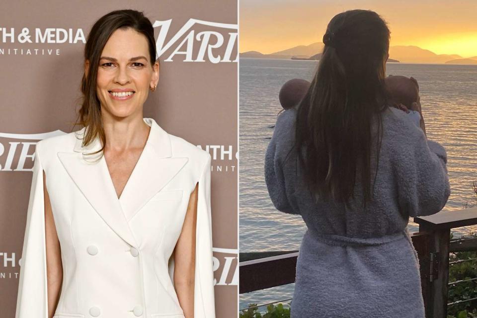 <p>John Sciulli/Variety via Getty; Hilary Swank/Instagram</p> Hilary Swank and her twins