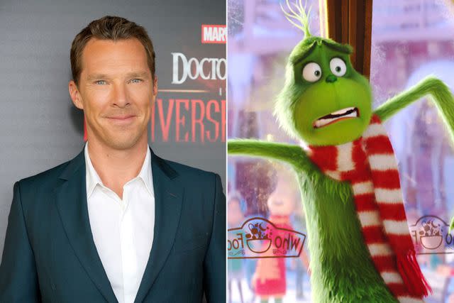 <p>getty; courtesy everett collection</p> Benedict Cumberbatch and his 2018 Grinch