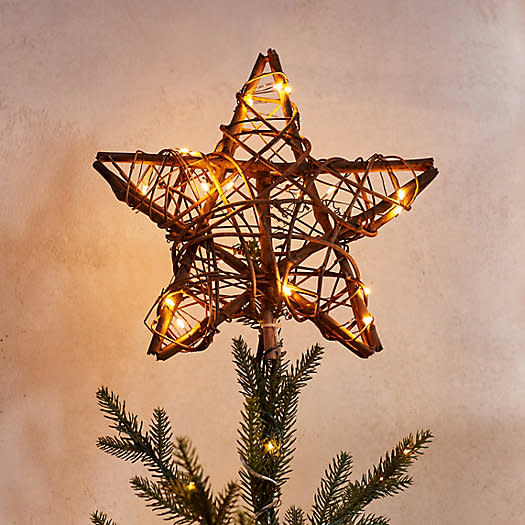 <p><a href="https://go.redirectingat.com?id=74968X1596630&url=https%3A%2F%2Fwww.shopterrain.com%2Fproducts%2Fprelit-rattan-star-tree-topper&sref=https%3A%2F%2Fwww.housebeautiful.com%2Fentertaining%2Fholidays-celebrations%2Fg45735039%2Fchristmas-tree-topper-ideas%2F" rel="nofollow noopener" target="_blank" data-ylk="slk:Shop Now;elm:context_link;itc:0;sec:content-canvas" class="link rapid-noclick-resp">Shop Now</a></p><p>Pre-Lit Rattan Star Tree Topper</p><p>shopterrain.com</p><p>$38.00</p>