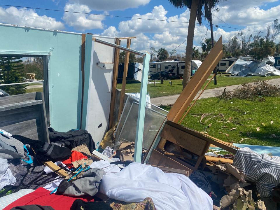 Tasha Boening's trailer was destroyed in Hurricane Ian just three-and-a-half weeks after moving in with her daughter and fiancé.