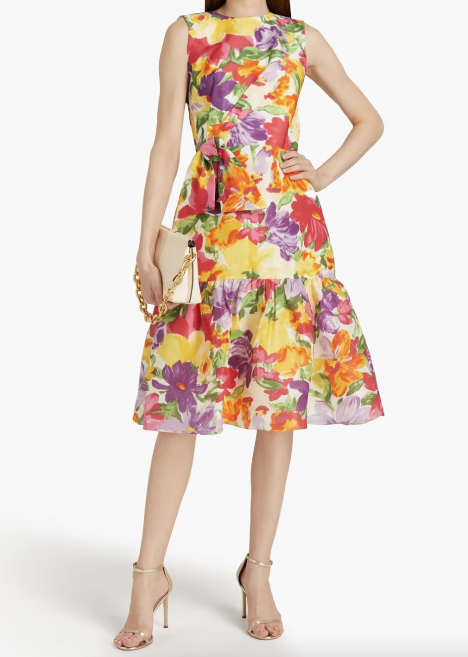 Carolina Herrera Gathered floral-print silk-organza dress (Photo: Outnet)


