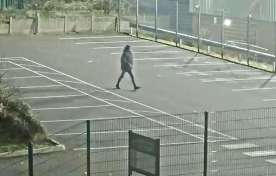 Shane Nash's distinctive walk captured on CCTV at the time of the rape, two days before his arrest.  See SWNS story SWMRrape.  A violent child rapist was caught after a passing police officer noticed his distinctive walk.  Shane Nash, aged 39, was walking with two friends along Muirfield Road, Top Valley, on 31 January when he was spotted by an officer travelling in a marked patrol car.  Two days earlier he had raped a teenage girl after grabbing her in a dark alleyway near Rise Park and threatening her.  Parts of the attack were captured on CCTV and after viewing the footage the previous day, the officer’s eye was immediately drawn to Nash’s distinctive walking style and his high, square shoulders.  Noticing that his clothing was also similar to that of the suspect, she and her colleague immediately turned around and asked Nash to stop.  It soon became clear that he was also wearing the same clothes and distinctive grey trainers he was wearing at the time of the attack. Further damming evidence was found when officers searched his bag and uncovered a black beanie hat and red sleeping bag referred to by the victim.  Nash, formerly of Boniface Gardens, Bestwood, was arrested on suspicion of rape but strenuously denied the allegations against him – even when confronted with irrefutable DNA evidence linking him to the crime. 