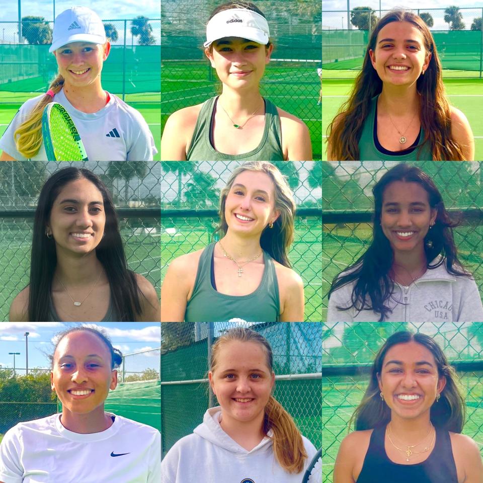 Members of the Suncoast 2024 girls tennis team.