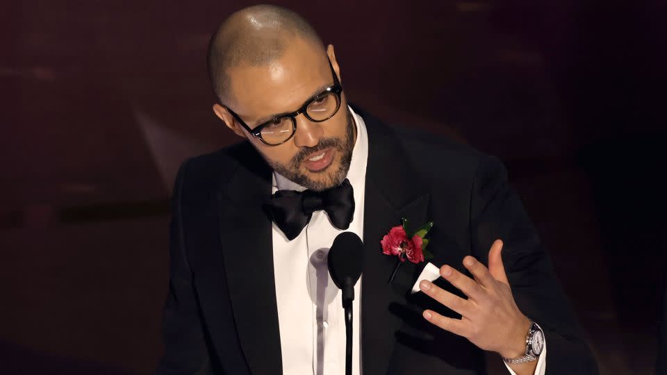 Cord Jefferson accepts the best adapted screenplay award for "American Fiction" onstage during the 96th Annual Academy Awards. - Kevin Winter/Getty Images