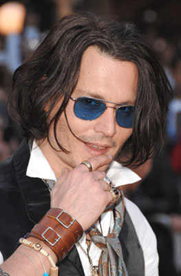 Johnny Depp at the Disneyland premiere of Walt Disney Pictures' Pirates of the Caribbean: At World's End