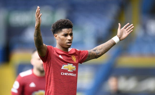 Marcus Rashford shows his frustration as Manchester United found no way through at Elland Road