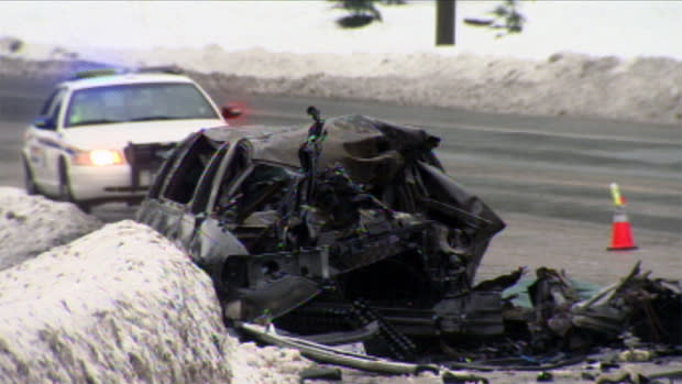 The body of the 54-year-old limousine driver was not removed from the burned wreckage until the day following the Jan. 28 collision. (CBC)