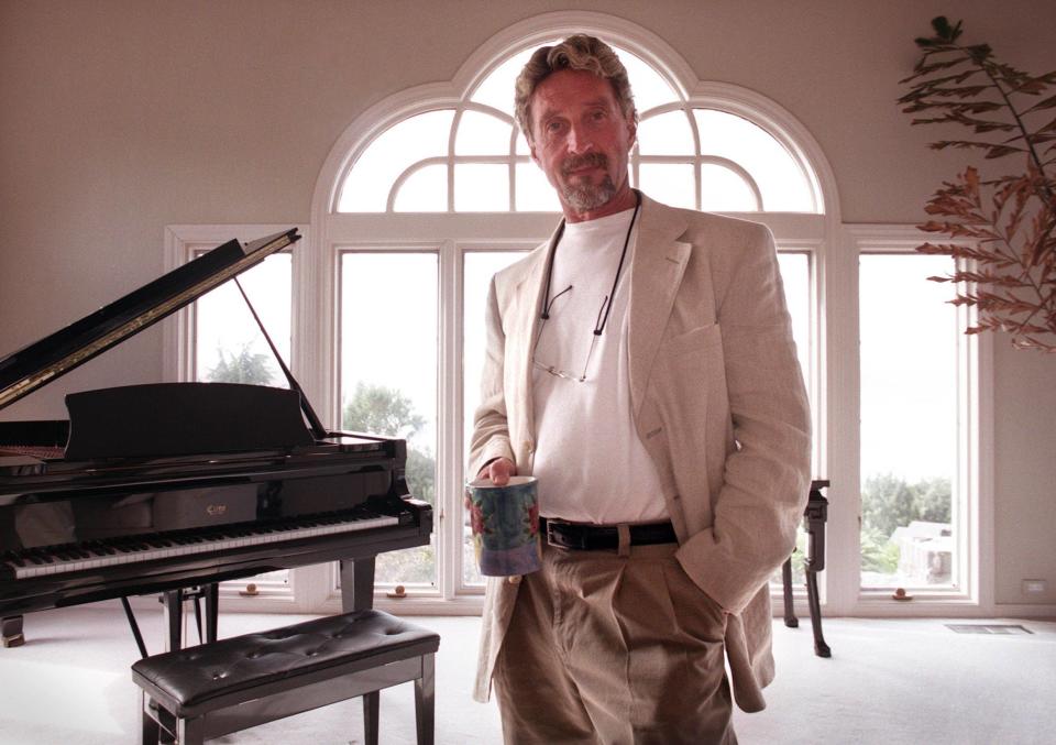 John McAfee is photographed in his La Selva beach home in 2001 - Rick Martin/MediaNews Group/The Mercury News via Getty Images