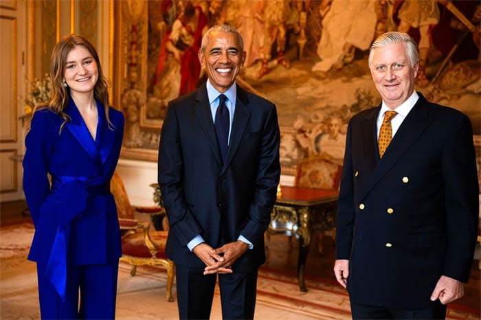 Felipe y Elisabeth de Bélgica con Barack Obama