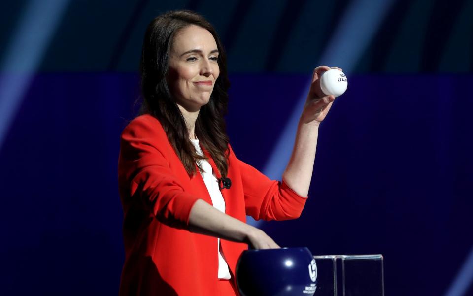 New Zealand Prime Minister Jacinda Ardern helped with the draw in Auckland  - GETTY IMAGES