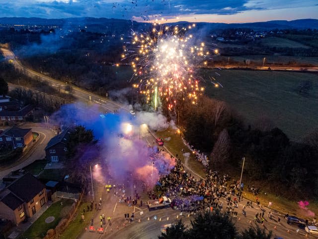 Fireworks at the vigil