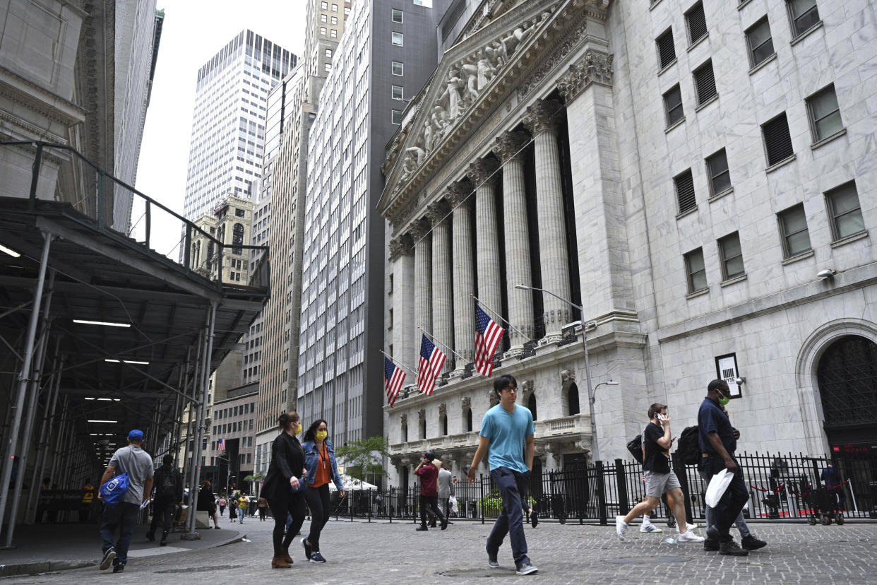 Photo by: NDZ/STAR MAX/IPx 2021 9/16/21 Atmosphere in and around Wall Street and The New York Stock Exchange in the Financial District of Lower Manhattan, New York City on September 16, 2021. Here, American flags in front of The New York Stock Exchange (NYSE) building. (NYC)