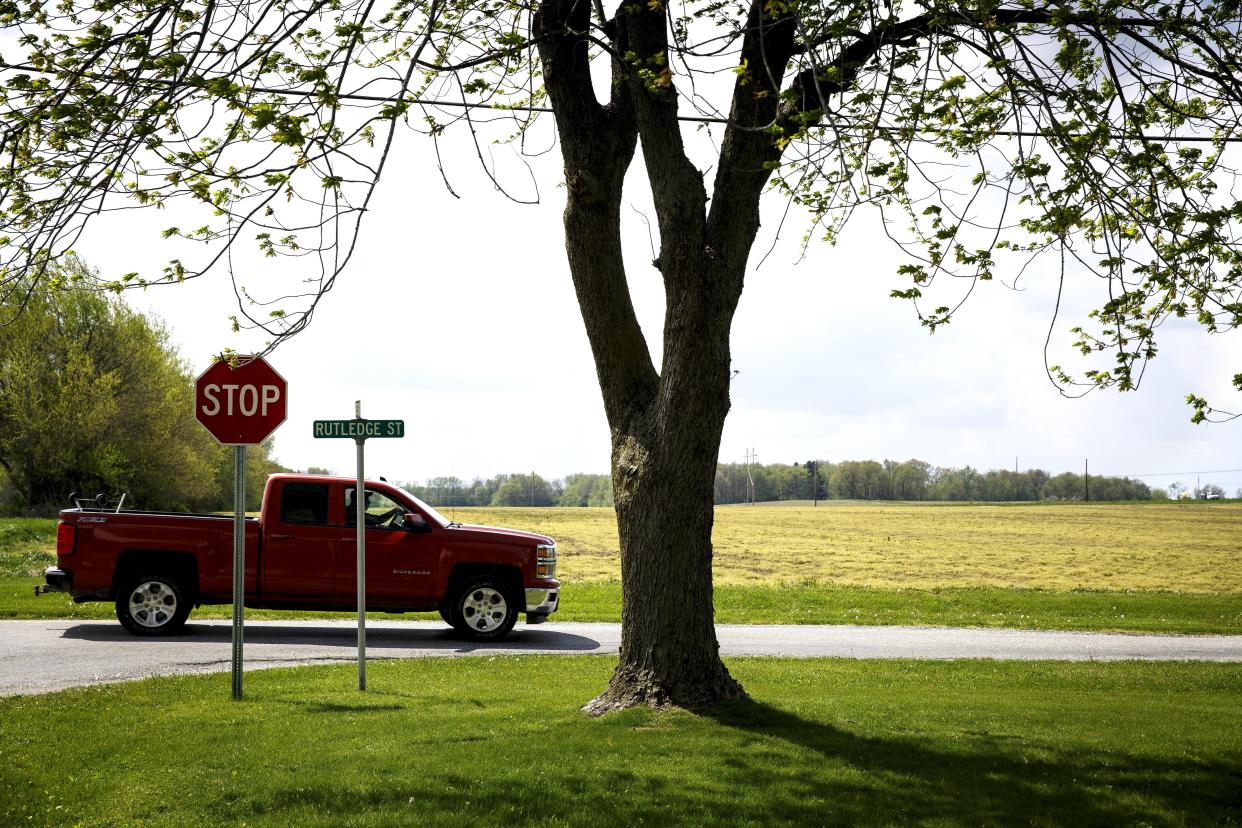 This parcel of land south of Pawnee is where a $1 billion natural gas power plant has been proposed by the energy company EmberClear. The plant would be near the tree line in a view from Rutledge Street on the south edge of Pawnee. [Rich Saal/The State Journal-Register]