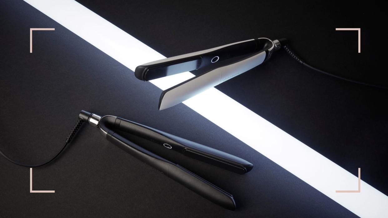  Lifestyle image of two sets of ghd platinum stylers to illustrate what to know before buying ghds. 