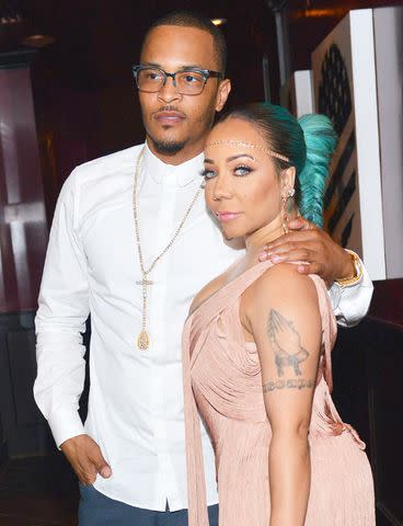 <p>Prince Williams/WireImage</p> T.I. and Tameka "Tiny" Harris attend the latter's Celebrity Birthday Affair at Scales 925 Restaurant on July 14, 2015 in Atlanta