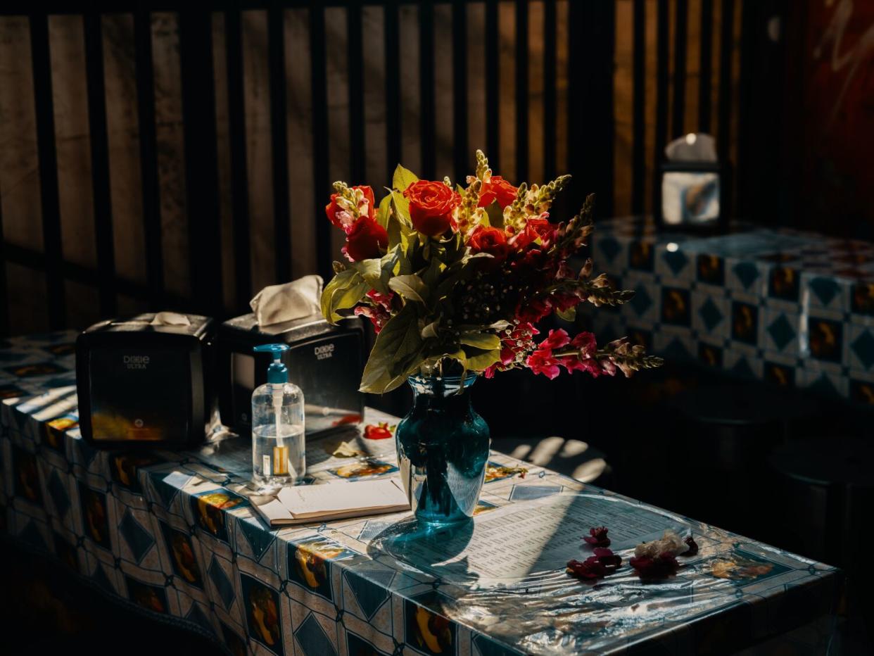 A restaurant in the Piñata District waits for the lunch crowd to fill up.