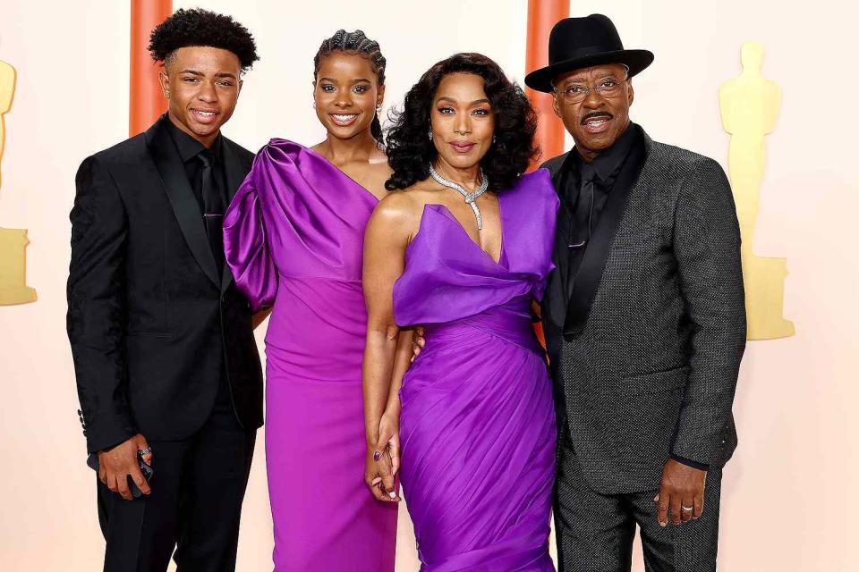 <p>Arturo Holmes/Getty</p> Slater Vance, Bronwyn Vance, Angela Bassett and Courtney B. Vance attend the 95th Annual Academy Awards on March 12, 2023 in Hollywood, California.