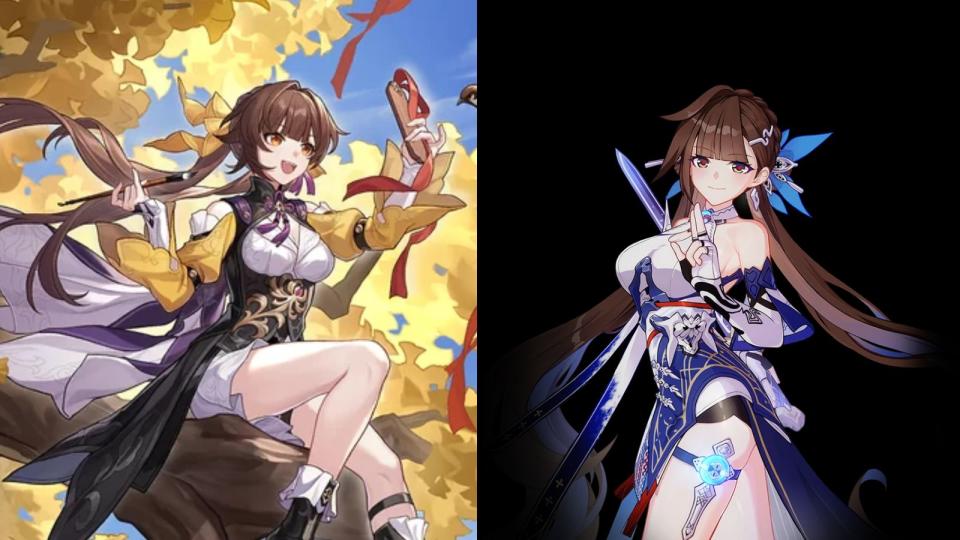 Sushang as she appears in Honkai: Star Rail (left) and Honkai Impact 3rd (right). (Photos: HoYoverse)