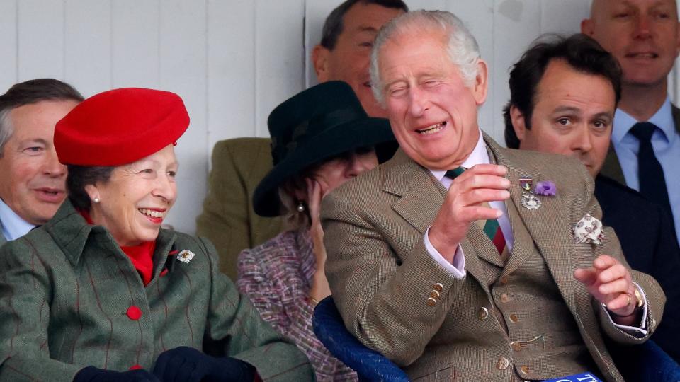 Princess Anne, Princess Royal and Prince Charles, Prince of Wales attend the Braemar Highland Gathering