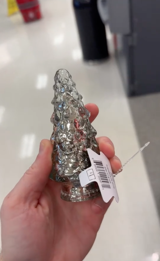 Another glass tree-shaped ornament