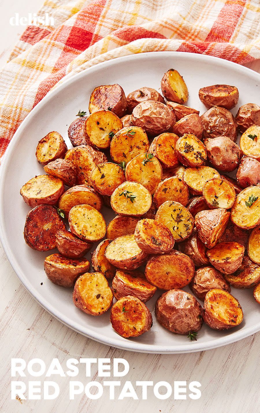 <p>Golden and crisp potatoes are possible with this recipe.</p><p>Get the recipe from <a href="https://www.delish.com/cooking/recipe-ideas/a29787990/roasted-red-potatoes-recipe/" rel="nofollow noopener" target="_blank" data-ylk="slk:Delish" class="link rapid-noclick-resp">Delish</a>.</p>