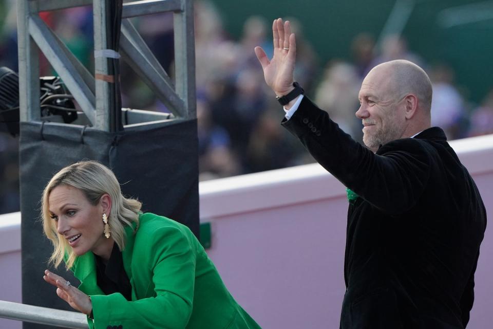 windsor, england may 07 zara tindall and mike tindall during the coronation concert on may 7, 2023 in windsor, england the windsor castle concert is part of the celebrations of the coronation of charles iii and his wife, camilla, as king and queen of the united kingdom of great britain and northern ireland, and the other commonwealth realms that took place at westminster abbey yesterday high profile performers will entertain members of the royal family and 20,000 guests including 10,000 members of the public photo by jonathan brady wpa poolgetty images