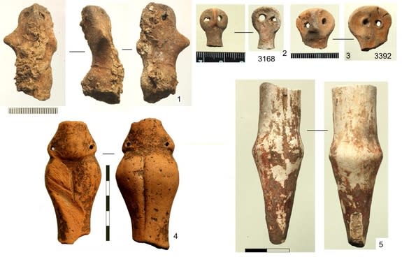 Inside the prehistoric temple in the Ukraine archaeologists discovered humanlike figurines.