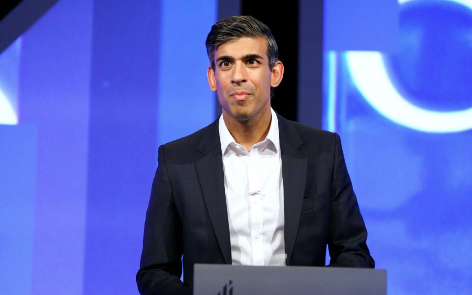 Conservative party leadership contender Rishi Sunak at Here East studios in Stratford, east London, before the live television debate for the candidates for leadership of the Conservative party, hosted by Channel 4. Picture date: Friday July 15, 2022. PA Photo. See PA story POLITICS Tories. Photo credit should read: Victoria Jones/PA Wire - Victoria Jones/PA Wire