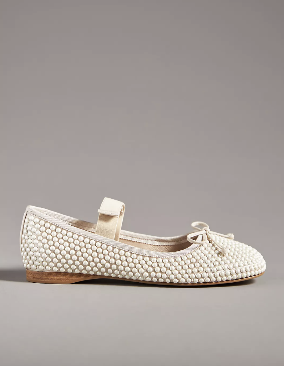 Jeffrey Campbell Pearl Flats in white  (photo via Anthropologie)