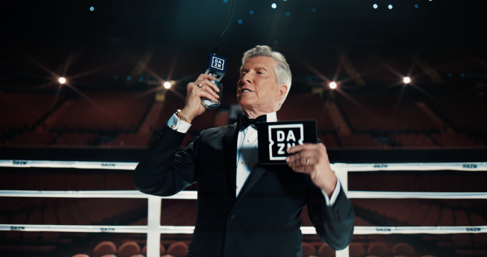 Michael Buffer in a new television ad for DAZN