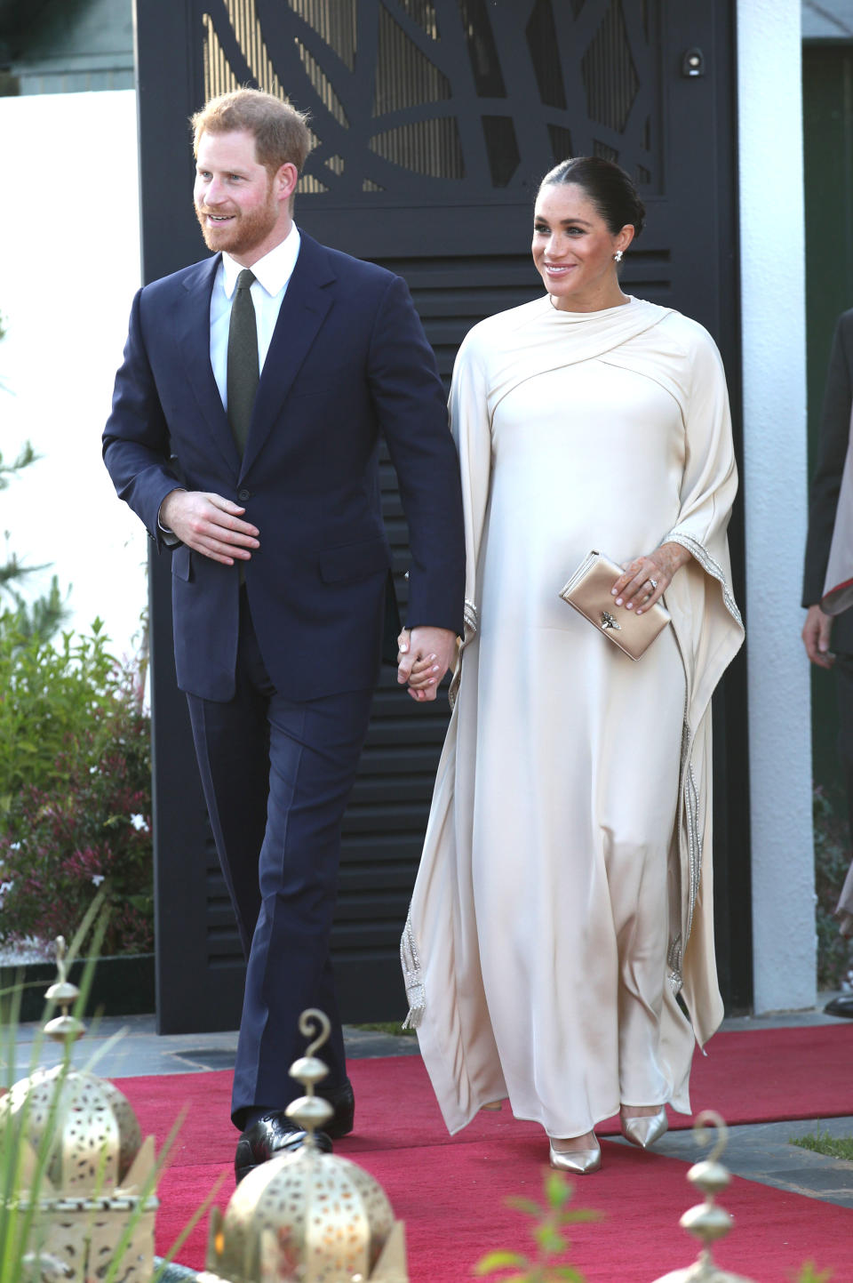 Wearing a Dior dress. (Getty Images)