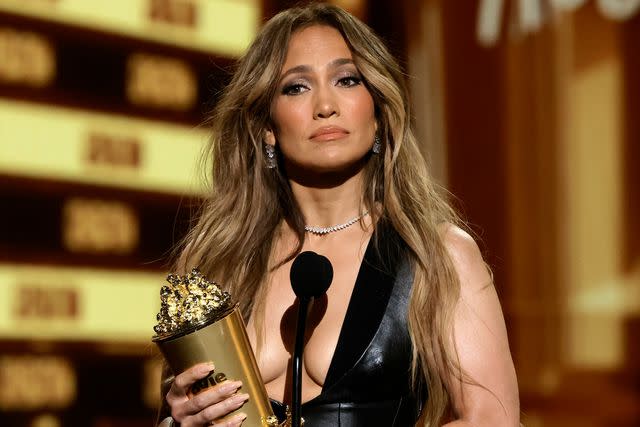 <p>Kevin Winter/Getty</p> Jennifer Lopez at the 2022 MTV Movie Awards