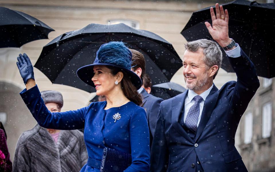 King Frederick and Queen Mary attended a reception at the Danish Parliament on Monday, the day after they were declared monarchs.