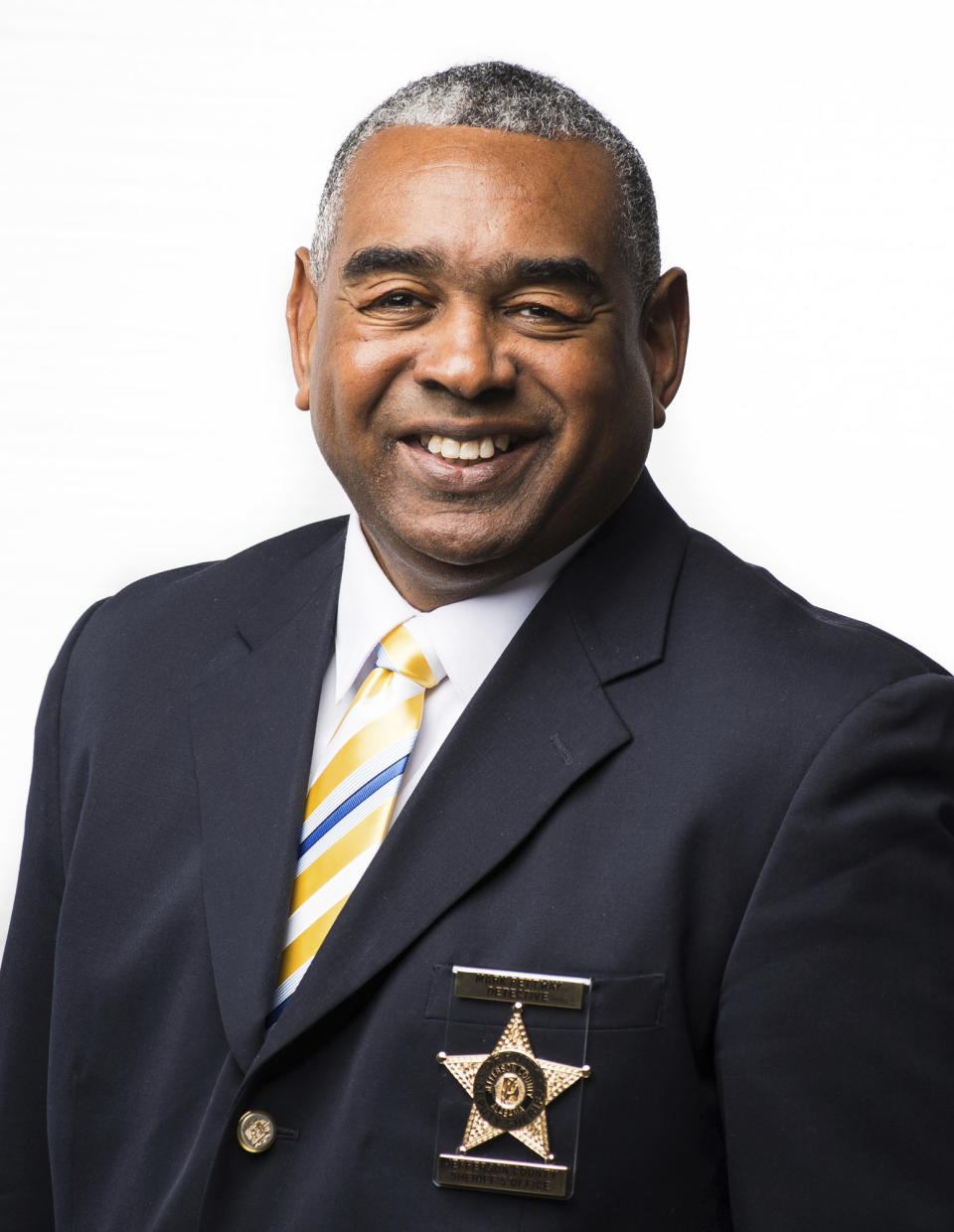 This photo provided by the Mark Pettway campaign shows Sheriff-elect Mark Pettway, of Jefferson County, Ala. Pettway defeated a longtime white incumbent to become the first black person elected sheriff in Birmingham, Ala. He says law enforcement must become smarter, not harder. (Stanley Parrish Jr./Sharp Soirees/Courtesy of Mark Pettway Campaign via AP)