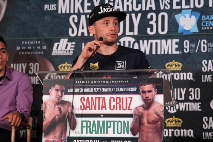 Carl Frampton will meet Leo Santa Cruz in New York on Saturday. (Credit: Edward Diller)