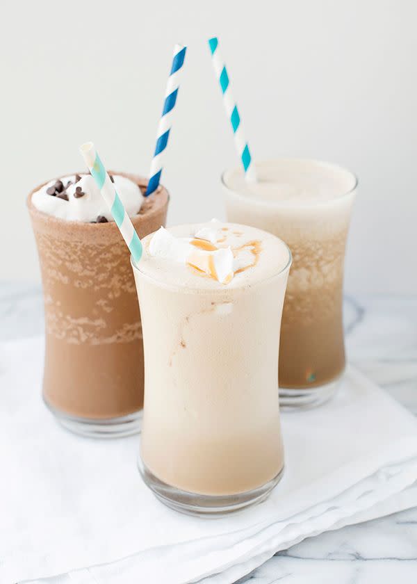 <p>Turn your iced coffee into a shake with almond milk.</p><p>Get the tutorial from <a href="http://bakedbree.com/almond-milk-iced-coffee-shakes" rel="nofollow noopener" target="_blank" data-ylk="slk:Baked Bree;elm:context_link;itc:0;sec:content-canvas" class="link ">Baked Bree</a>.</p>