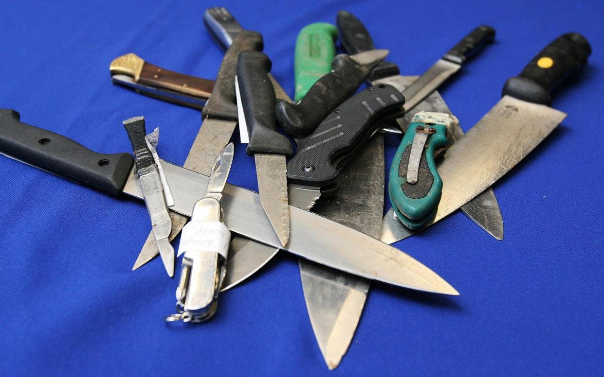 Knives are too sharp, the judge said - pictured are knives that have been seized by police - PA