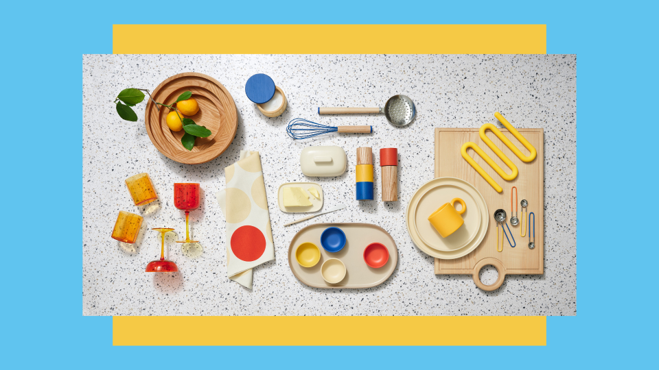 The 58-piece collection by Molly Baz and Crate & Barrel reimagines kitchen essentials in fun colors.