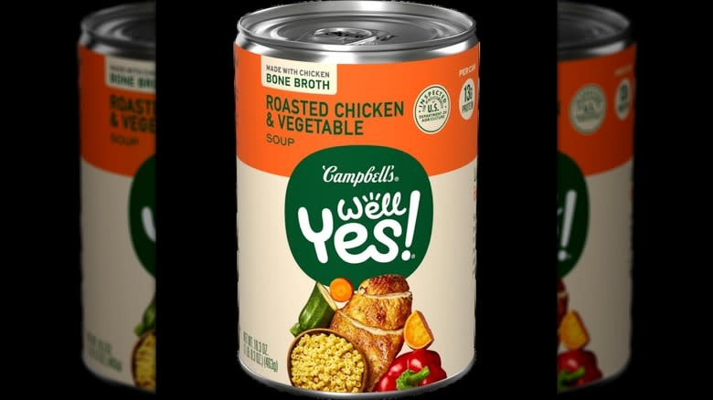 Can of Campbell's Well Yes! Roasted Chicken & Vegetable soup