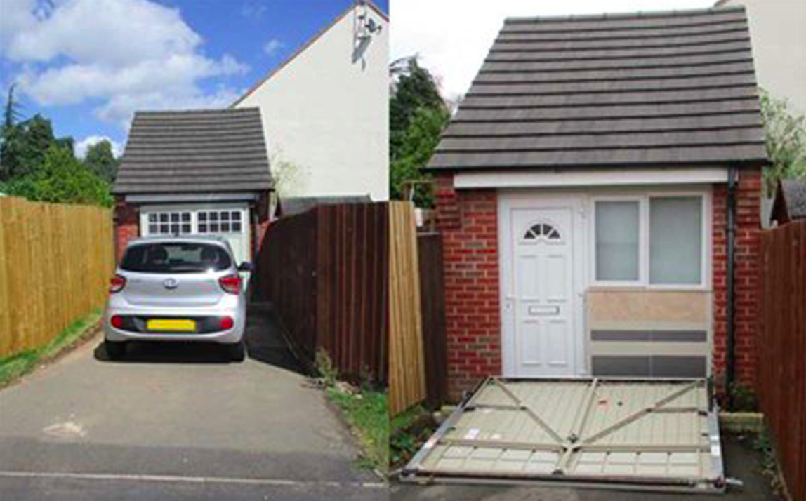 <em>The secret house was hidden behind fake garage doors (SWNS)</em>