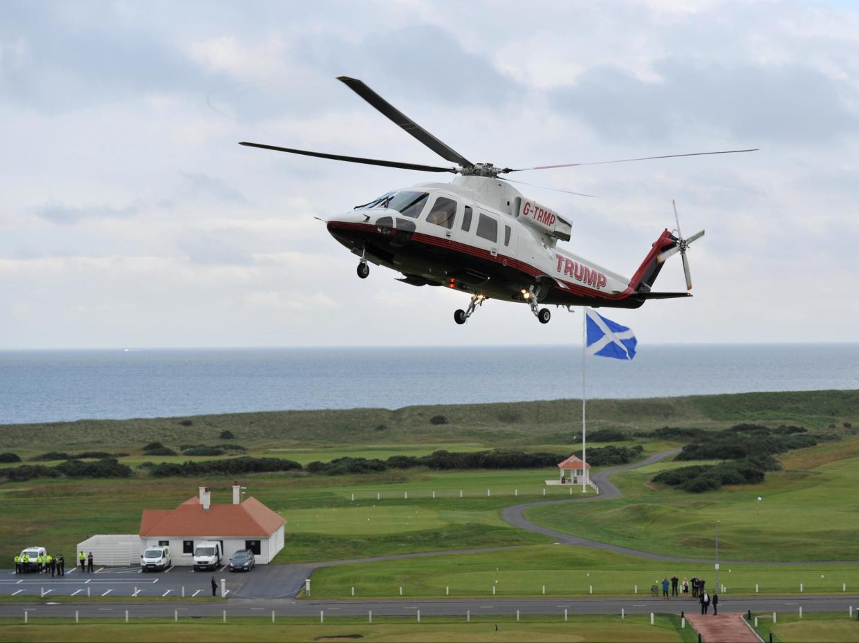 <p>Donald Trump arriving at Turnberry in 2016</p> (REUTERS)