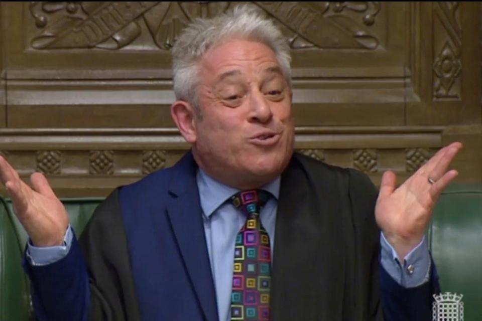 Speaker John Bercow derailed the Brexit process last night after refusing to allow a third vote on the PM's deal (REUTERS)