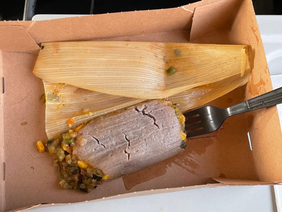 vegan tamale on amtrak coast starlight