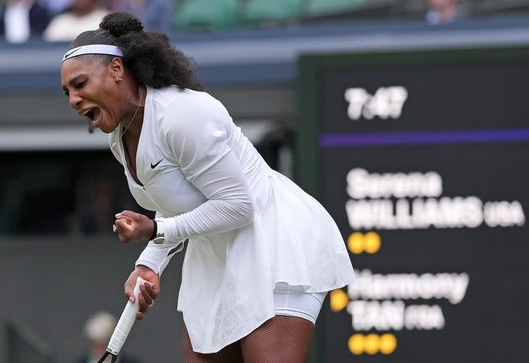 Serena Williams, siempre expresiva: la leyenda estadounidense volvió al court central del All England, donde fue 7 veces campeona 