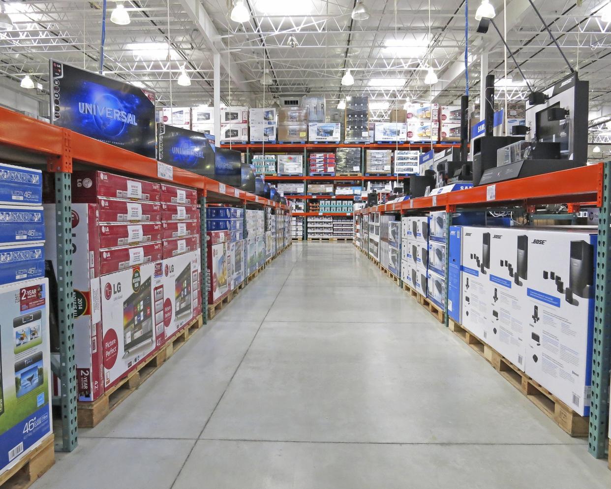 electronics aisle at Costco