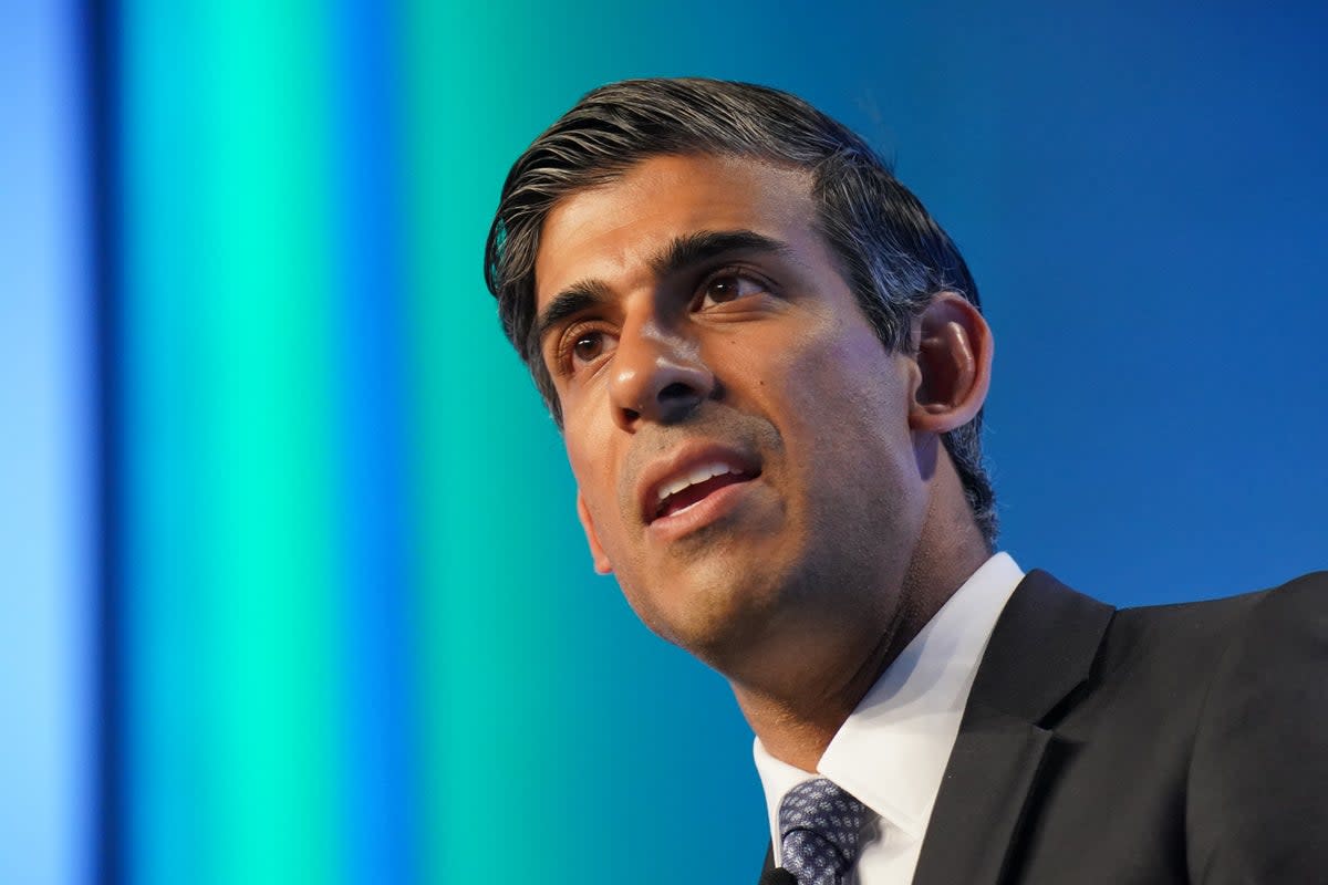 Rishi Sunak will launch his bid to become prime minister with a pledge to cut taxes only after inflation has been brought back under control as rivals hit out at his reluctance to help struggling households (PA) (PA Wire)